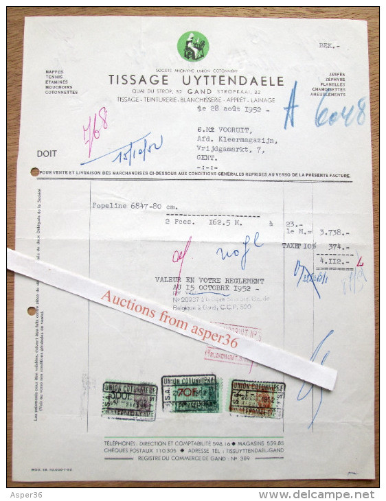 Tissage Uyttendaele, Stropkaai, Gent 1952 - 1950 - ...