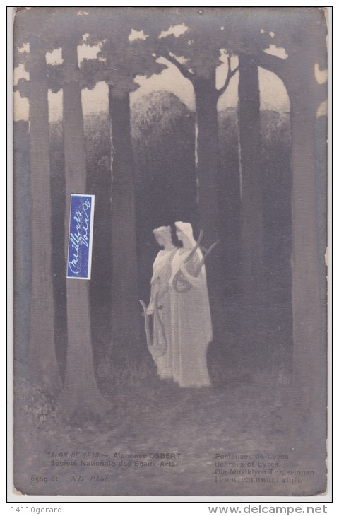 SALON DE 1918 Alphonse Osbert Porteuses De Lyres - Peintures & Tableaux