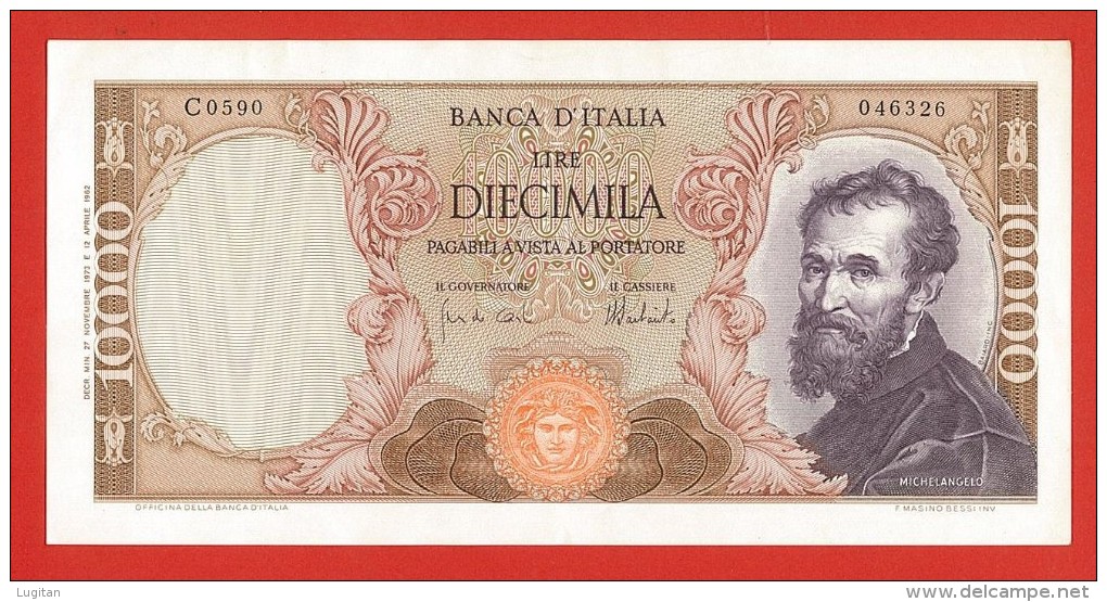 BANCA D'ITALIA 10.000 FDS - DECR. 27-11-1973 - CARLI - BARBARITO - IN OTTIME CONDIZIONI FDS - #C0590 - 046326 - 10.000 Lire