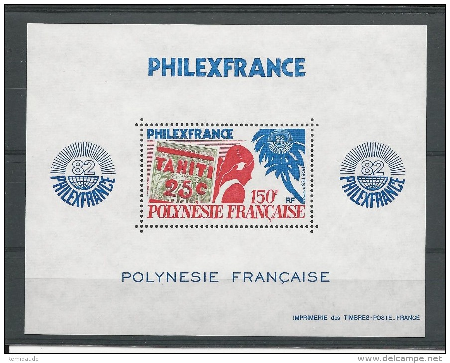 POLYNESIE - 1982 -  BLOC YVERT N°6 ** - COTE = 21 EUROS - Blocs-feuillets