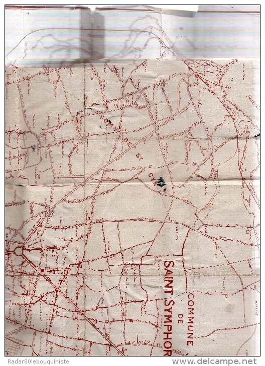 PLan De La Commune De Saint Symphorien.Indre-et-loire.44 Cm X 32 Cm. - Europe