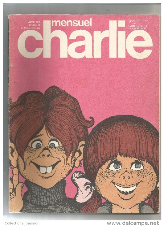 CHARLIE Mensuel , 1976 , N° 84 , 2 Scans , Frais Fr : 2.50€ - Humor