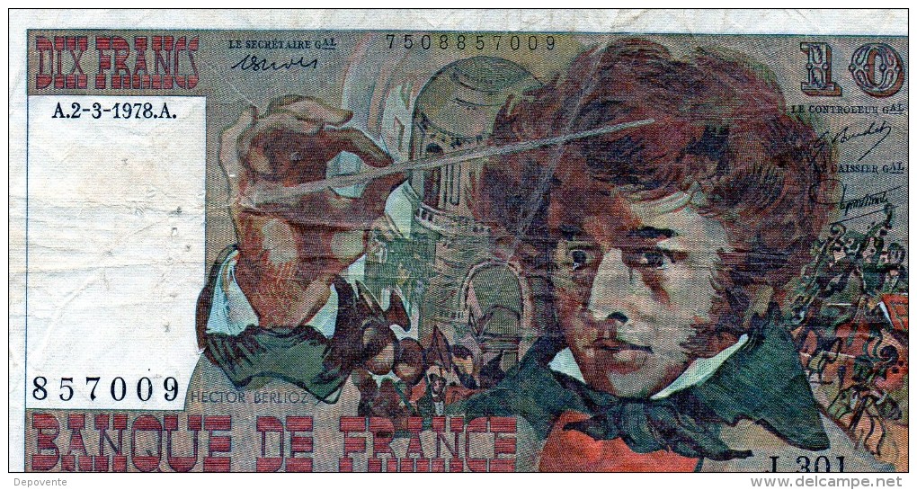 BILLET DE 10 FRANCS "BERLIOZ" - 2/3/ 1978 - J.301 - 10 F 1972-1978 ''Berlioz''