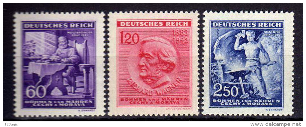 Böhmen Und Mähren 1943 Mi 128-130 ** [230215VI] - Unused Stamps