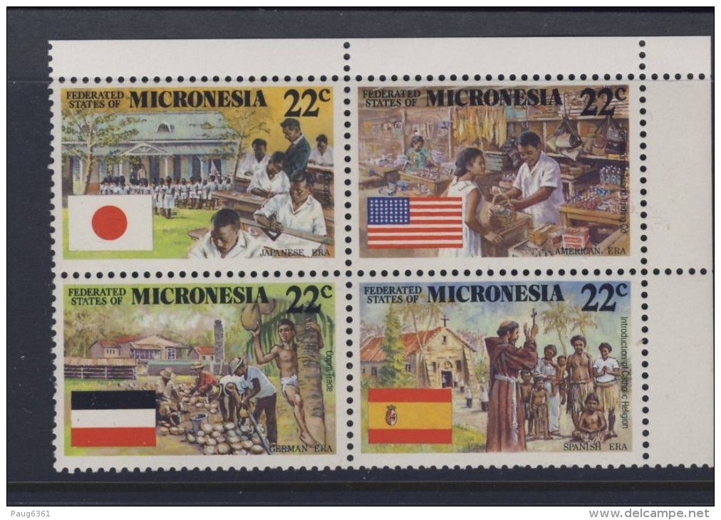 MICRONESIE 1988 COLONISATION Sc N°59/62 NEUF MNH** - Micronésie