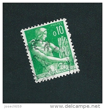 N° 1231 Moissonneuse, 0 F 10 Timbre Oblitéré  France 1960 - 1957-1959 Reaper