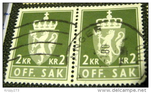 Norway 1955 Offical Service 2kr X2 - Used - Oficiales