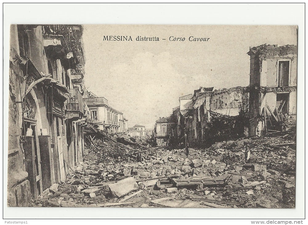 2927 ITALY MESSINA CATASTROPHE DESTROYED DURING CAVOUR POSTAL POSTCARD - Sonstige & Ohne Zuordnung