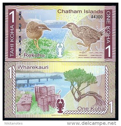 Chatham Islands, 1 Koha, 2013 (2014), Polymer, UNC - Caraibi Orientale