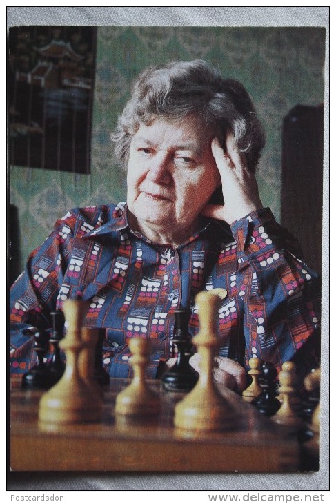 JEU -  Chess Schach Ajedrez Echecs 1982 USSR Postcard Olga Rubtsova Chess World Champion - Echecs