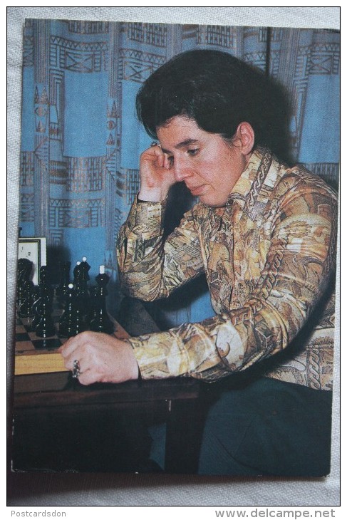 JEU -  Chess Schach Ajedrez Echecs 1982 USSR Postcard  Gaprindashvili Chess World Champion - Echecs