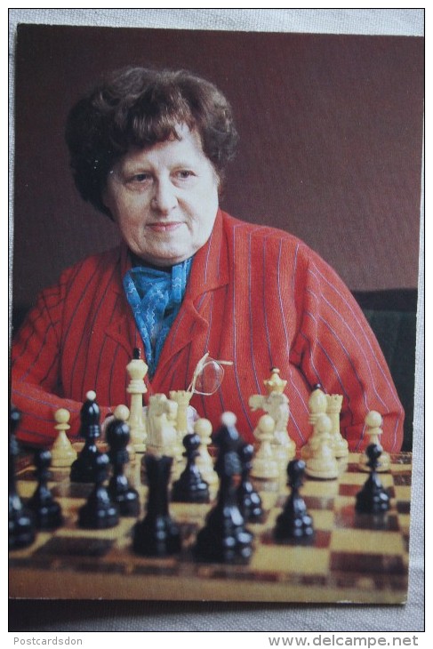 JEU -  Chess Schach Ajedrez Echecs 1982 USSR Postcard  Bykova Chess World Champion - Echecs