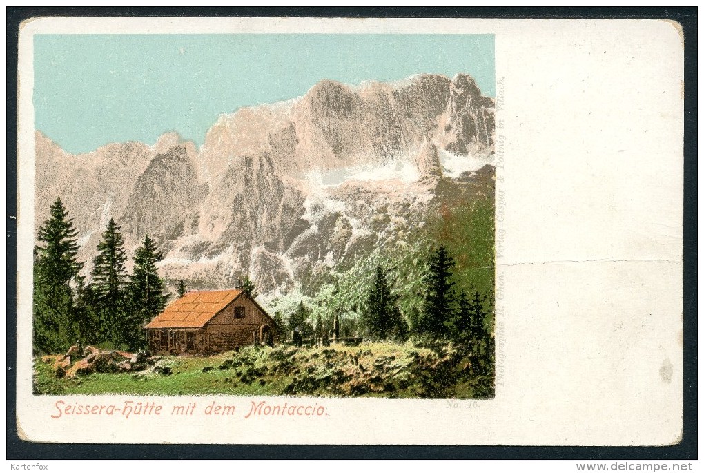 Seissera-Hütte Mit Montaccio, LITHO, Seisera,Saisera, Montasio, Julische Alpen,vor 1905 - Altri & Non Classificati