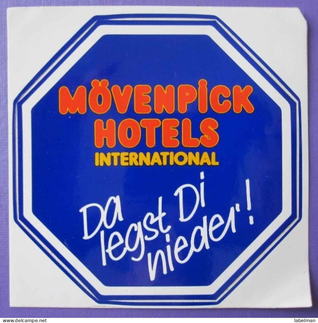 HOTEL HOTELL HOTELLET PENSION MOTEL MOVENPICK INTERNATIONAL SVERIGE SWEDEN DECAL LUGGAGE LABEL ETIQUETTE AUFKLEBER - Hotel Labels