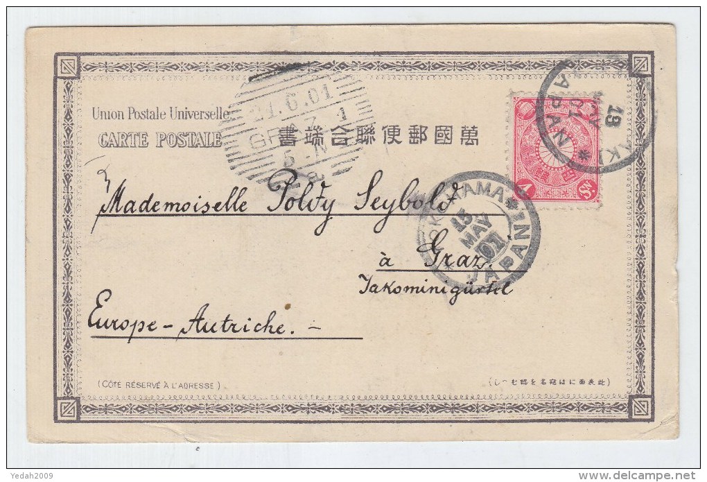 Japan/Austria POSTCARD FROM NAGASAKI 1901 - Other & Unclassified