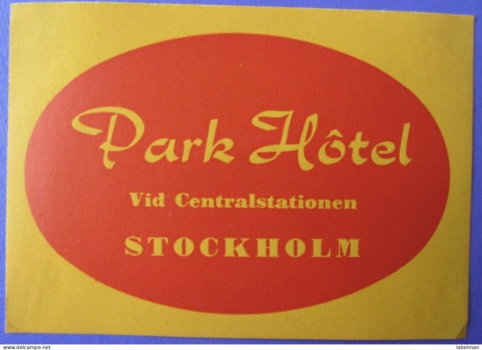 HOTEL HOTELL HOTELLET PENSION MOTEL PARK GOTHENBURG GOTEBORG SVERIGE SWEDEN DECAL LUGGAGE LABEL ETIQUETTE AUFKLEBER - Hotel Labels