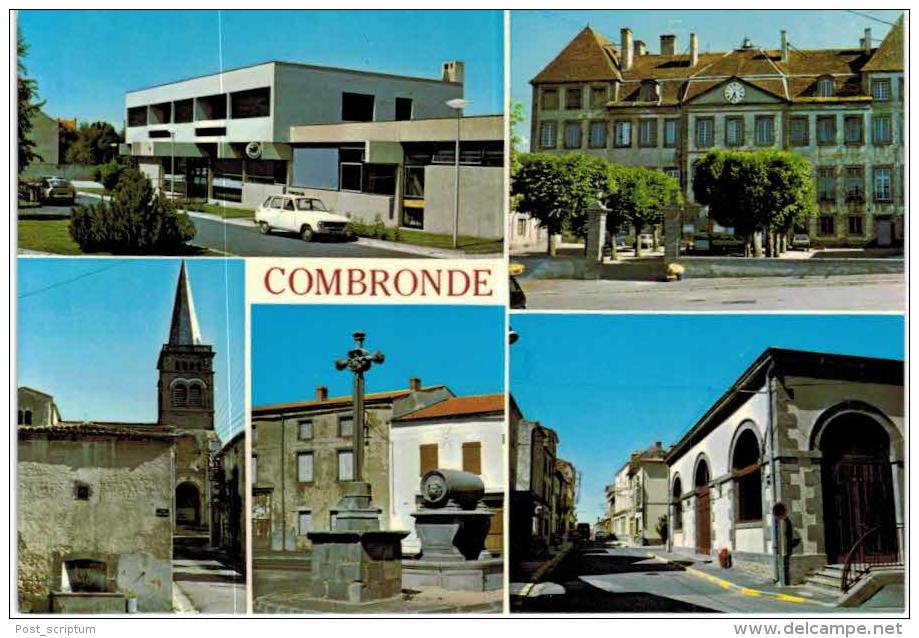 Combronde - Multivue : Poste Et Perception - Mairie église - Tonneau - Salle Des Fêtes - Combronde