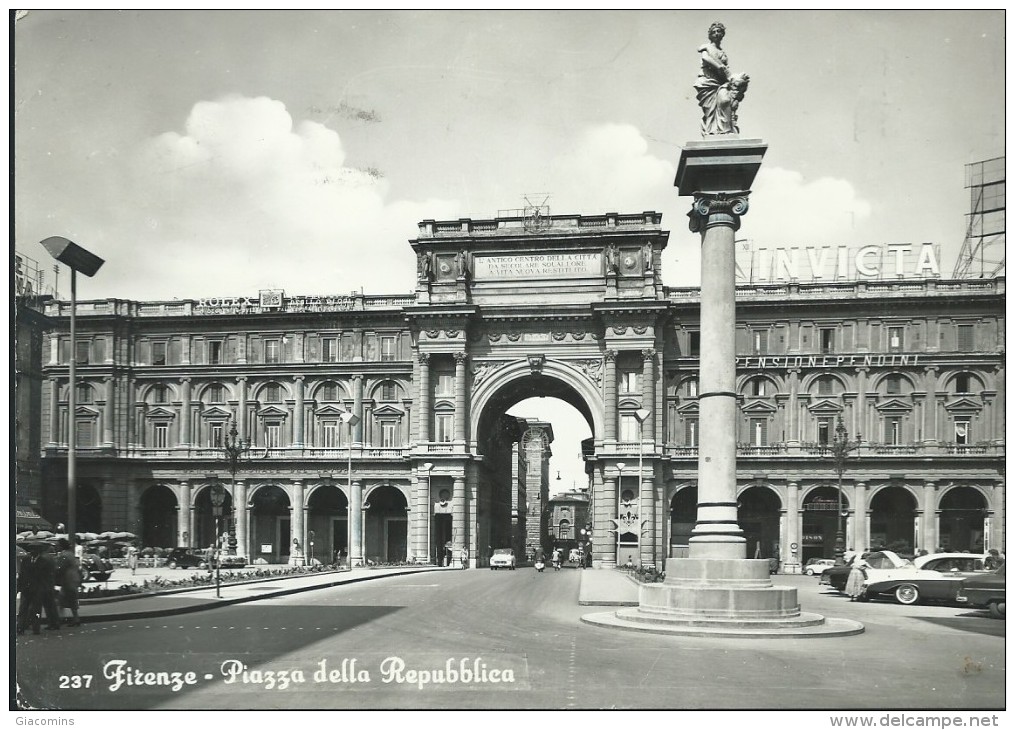 FIRENZE - PIAZZA DELLA  REPUBBLICA - VIAGGIATA  -1958 - - Firenze (Florence)