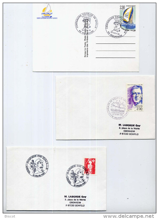 Lot 5 Enveloppes Et 1 Carte Cachets   2e Guerre Mondiale LOT G - Sammlungen