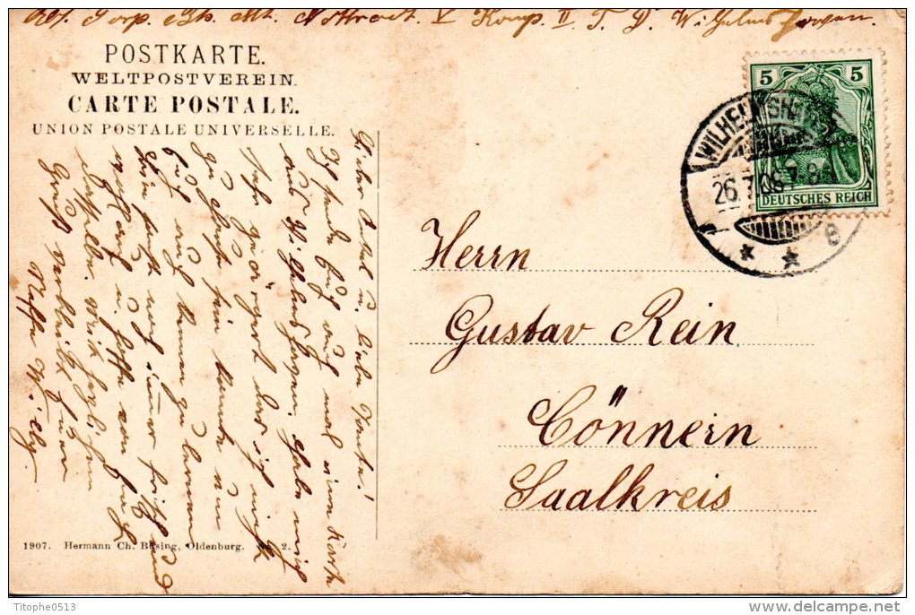 ALLEMAGNE. Carte Postale Ayant Circulé En 1906. Wilhelmshaven. - Wilhelmshaven