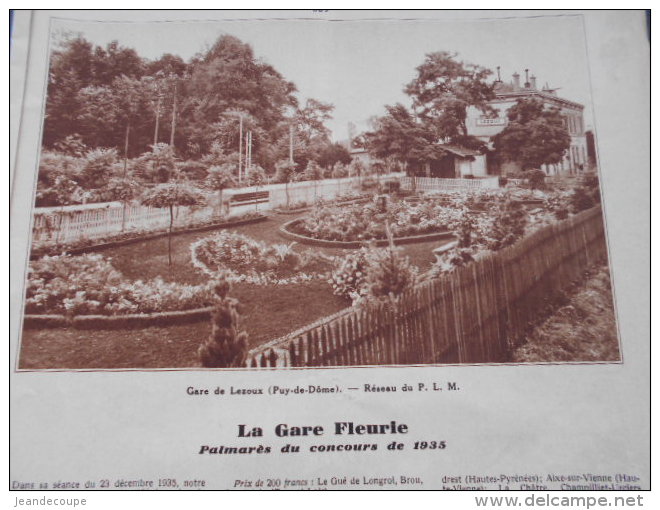 - Article - Régionnalisme - Gare De Lezoux - Gare De Cap D'Ail - Gare De Mirepoix -  Gares Fleuries - 2 Pages - 1936 - Documents Historiques