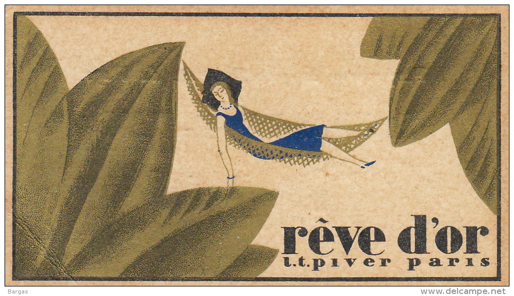 Carte Parfumée Rêve D´or Parfum De Lt Piver Maison Hubert Hardy à Chimay Parfumerie La Plus Ancienne Du Pays - Antiquariat (bis 1960)