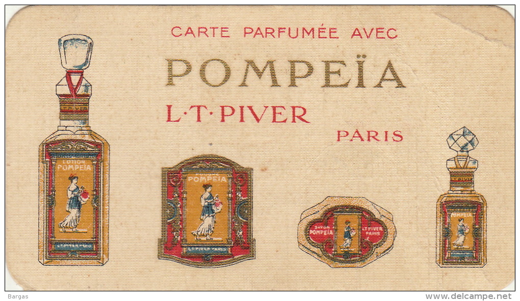 Carte Parfumée Pompeïa Parfum De Lt Piver Maison Hubert Hardy à Chimay Parfumerie La Plus Ancienne Du Pays - Anciennes (jusque 1960)