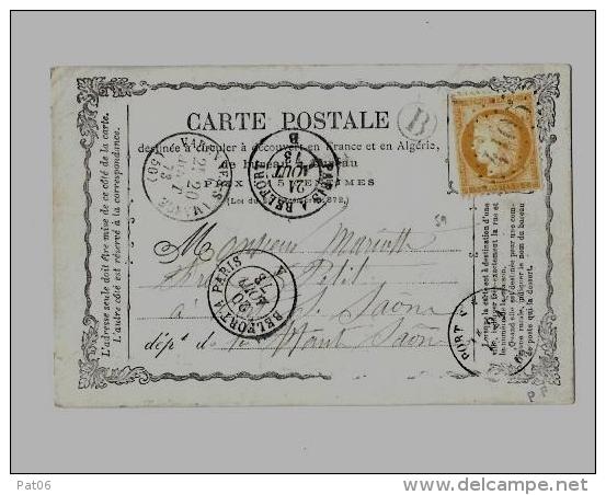 HTE MARNE  ( 50 )  -  VARENNES Sur AmanceCPI Ordinaire &ndash; Tarif à 15c.  (15.1.1873/30.4.1878)N°59a Paire - 15c. Cér - Precursor Cards