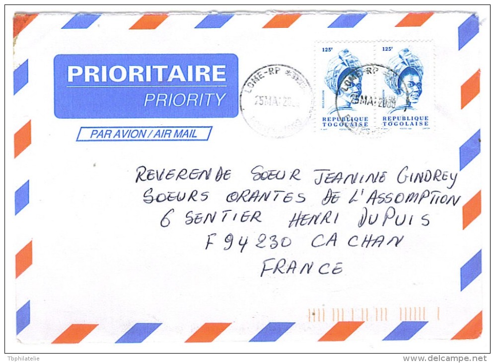 VEND TIMBRE DU TOGO N° 2849 EN PAIRE , SUR LETTRE , COTE : ?,?, !!!! (c) - Togo (1960-...)