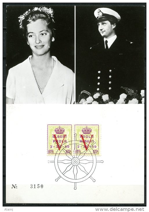 BE   1959    ---    Mariage Albert Et Paola  -  Carte Nomérotée. - 1951-1960