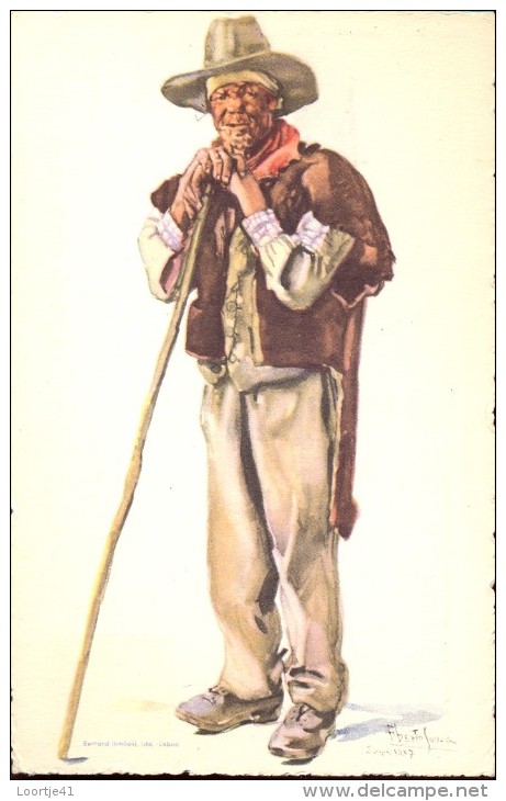 Folklore Klederdracht Costumes Portugueses - Alentejo - Pastor - Illustr. Alberto Souza 1937 - Costumes