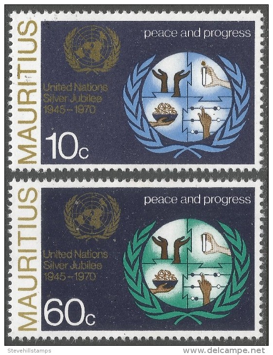 Mauritius. 1970 25th Anniv Of United Nations. MH Complete Set. SG 425-426 - Maurice (1968-...)