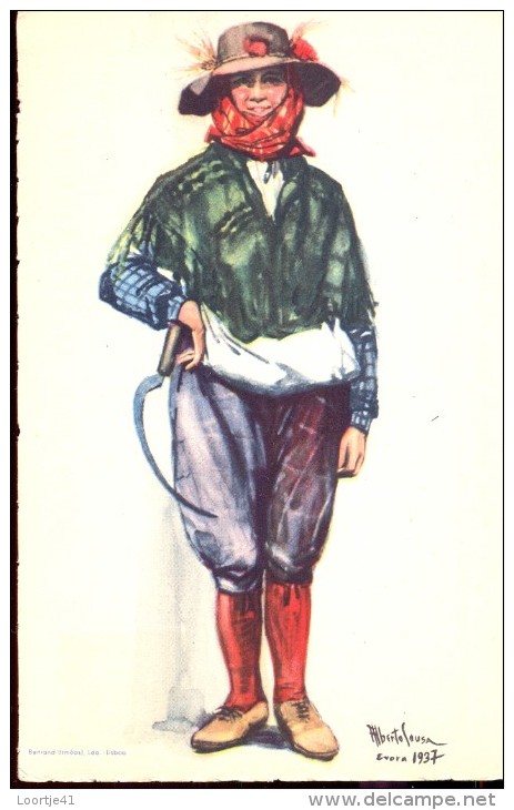 Folklore Klederdracht Costumes Portugueses - Alentejo Ceifeira - Illustr. Alberto Souza 1937 - Costumes