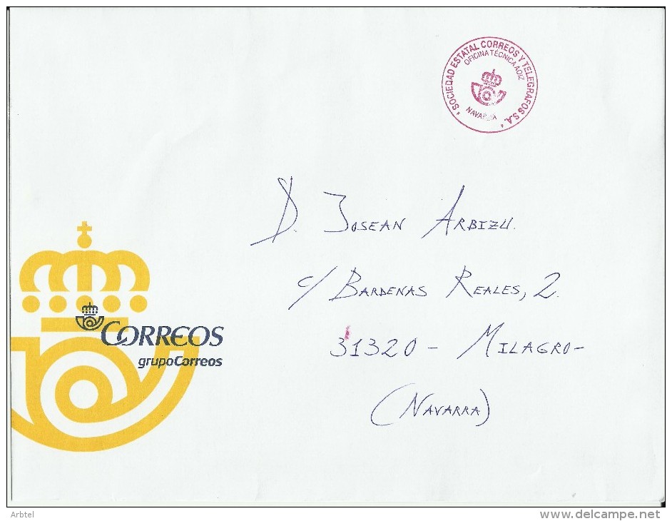 CC CON FRANQUICIA CORREOS AOIZ NAVARRA - Postage Free