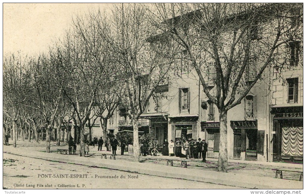 CPA 30 PONT SAINT ESPRIT PROMENADE DU NORD 1904 Commerces - Pont-Saint-Esprit