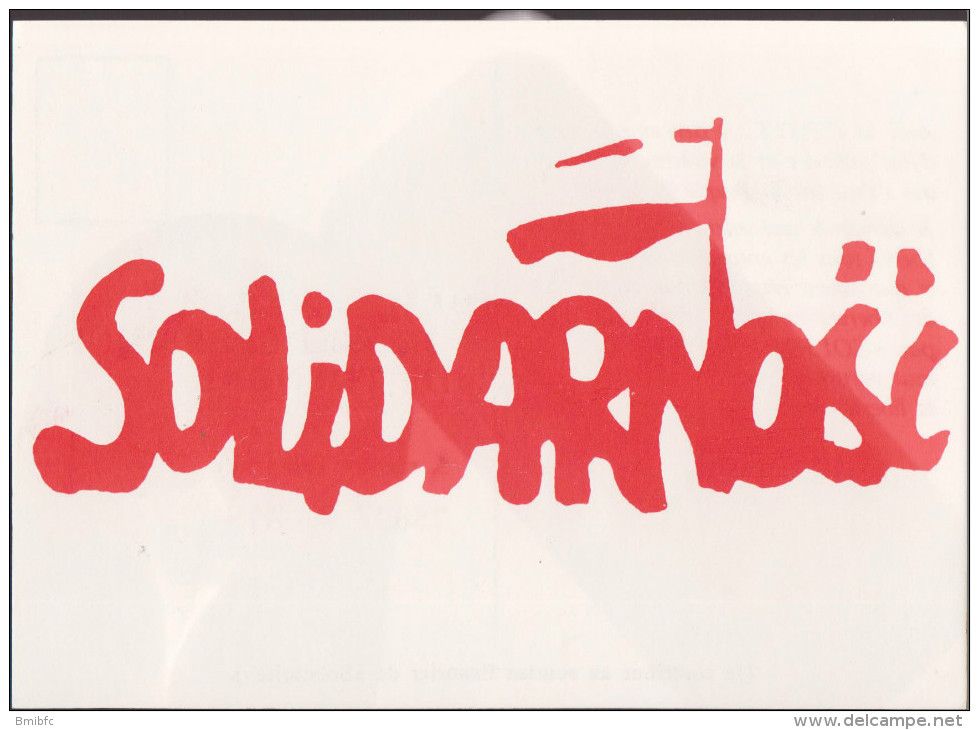 SOLIDARNOSC - Avec La C.F.D.T. Je Dénonce Le Coup D'état Militaire Et La Violente Répression ............ - Sindacati