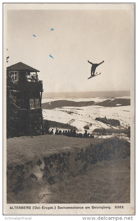 AK Erzgebirge Altenberg Geising Sachsenschanze Geisingberg Sprungschanze Skischanze Schanze - Geising