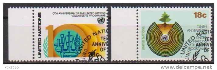 UNO New York 1981 MiNr.389 - 390  O Gest. 10 Jahre Entwicklungshelfer ( 2279 ) - Oblitérés