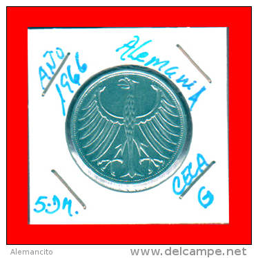 ALEMANIA R.F. MONEDAS DE 5.00 DM -AÑO 1966-CECAS.-  D-F-G-J - 5 Mark