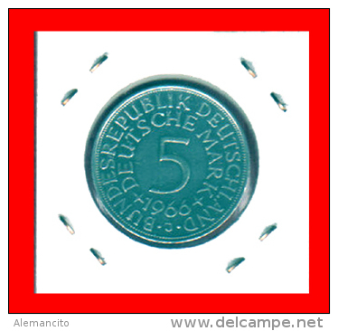 ALEMANIA R.F. MONEDAS DE 5.00 DM -AÑO 1966-CECAS.-  D-F-G-J