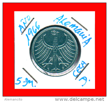 ALEMANIA R.F. MONEDAS DE 5.00 DM -AÑO 1966-CECAS.-  D-F-G-J