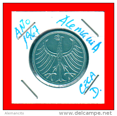 ALEMANIA R.F. MONEDAS DE 5.00 DM -AÑO 1967-CECAS.-  D-F-G-J - 5 Marcos