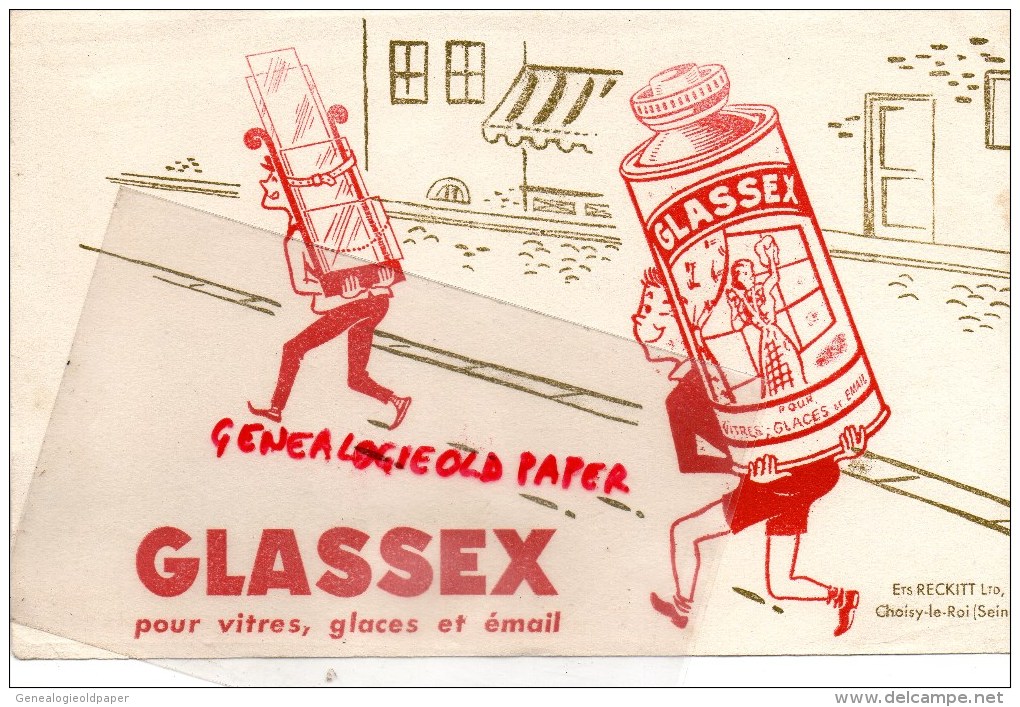 94 - CHOISY LE ROI- BUVARD GLASSEX POUR VITRES EMAIL- ETS RECKITT - Lebensmittel