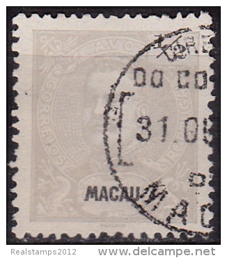 MACAU - 1898, D. Carlos I,  1/2 A.  D. 12 3/4    (o)  MUNDIFIL Nº 78c - Gebraucht