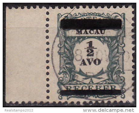 MACAU - 1910,  Selos De Porteado, Com Sobrecarga,  1/2 A.    D. 11 3/4 X 12   (o)  MUNDIFIL Nº 141 - Used Stamps