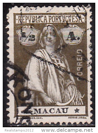 MACAU - 1913-15,  Ceres.  1/2 A. (Papel Porcelana Médio. D. 15 X 14)   (o)  MUNDIFIL  Nº 210a - Used Stamps