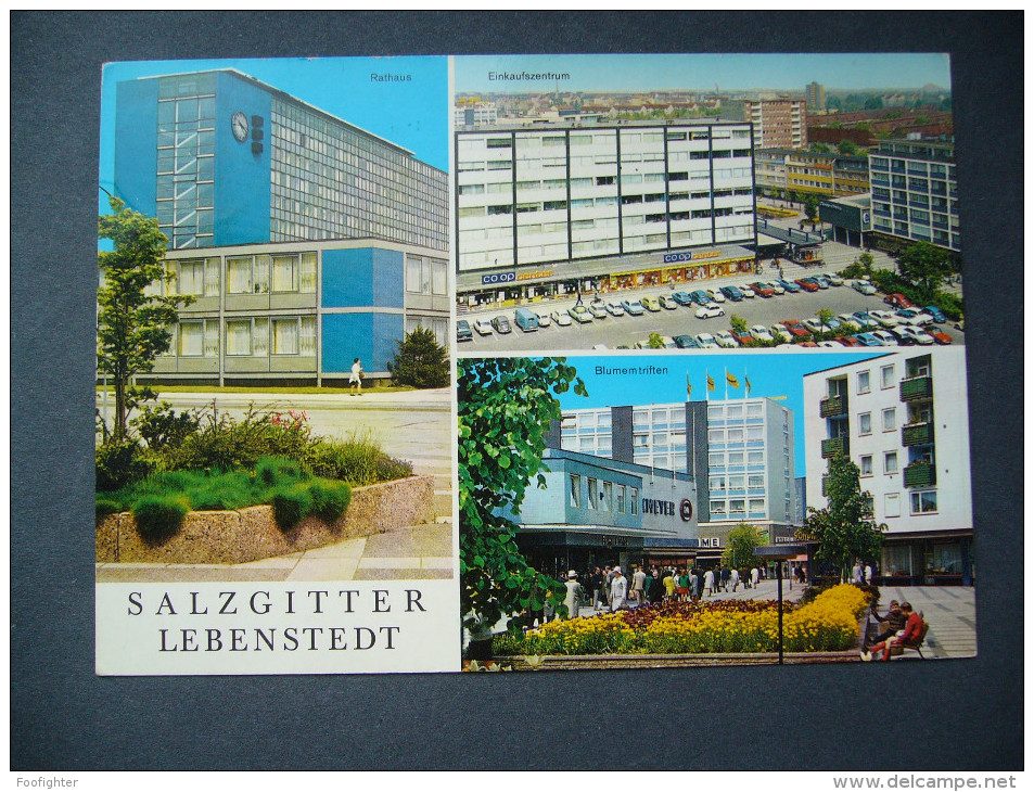 Germany: SALZGITTER - LEBENSTEDT - Rathaus. Einkaufszentrum. Blumemtriften - Posted 1969 - Salzgitter