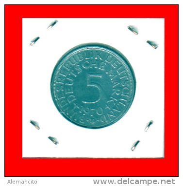 ALEMANIA R.F. MONEDAS DE 5.00 DM -AÑO 1970-CECAS.-  D-F-G-J