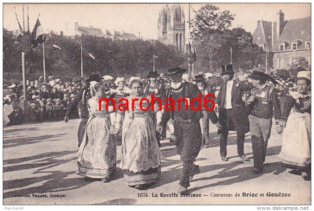 Finistère La Gavotte Bretonne Costumes De Briec Et Gouézec Editeur Villard Mariage Breton - Gouézec