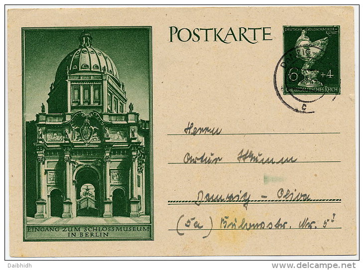DANZIG 1944  Goldsmithing Postal Stationery Card Used Locally With Danzig Postmark Dated 9.10.44.  Michel P297 - Andere & Zonder Classificatie